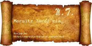 Mersitz Terézia névjegykártya